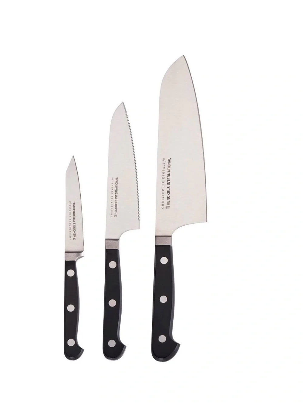 ZWILLING J.A. Henckels Black Handle 3-Piece Stainless Steel Knife Set